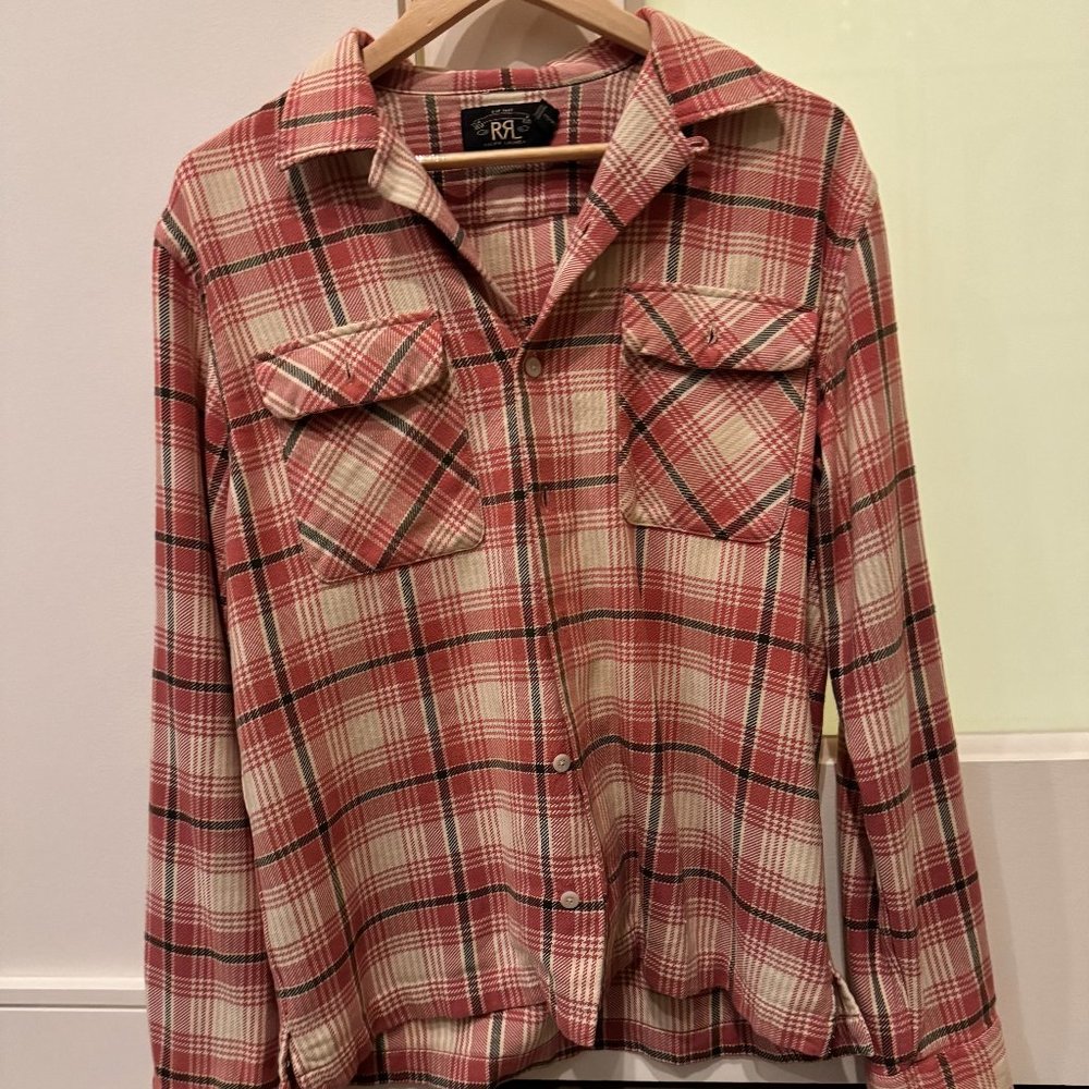 RRL Checkered Shirt - Medium - Salmon
